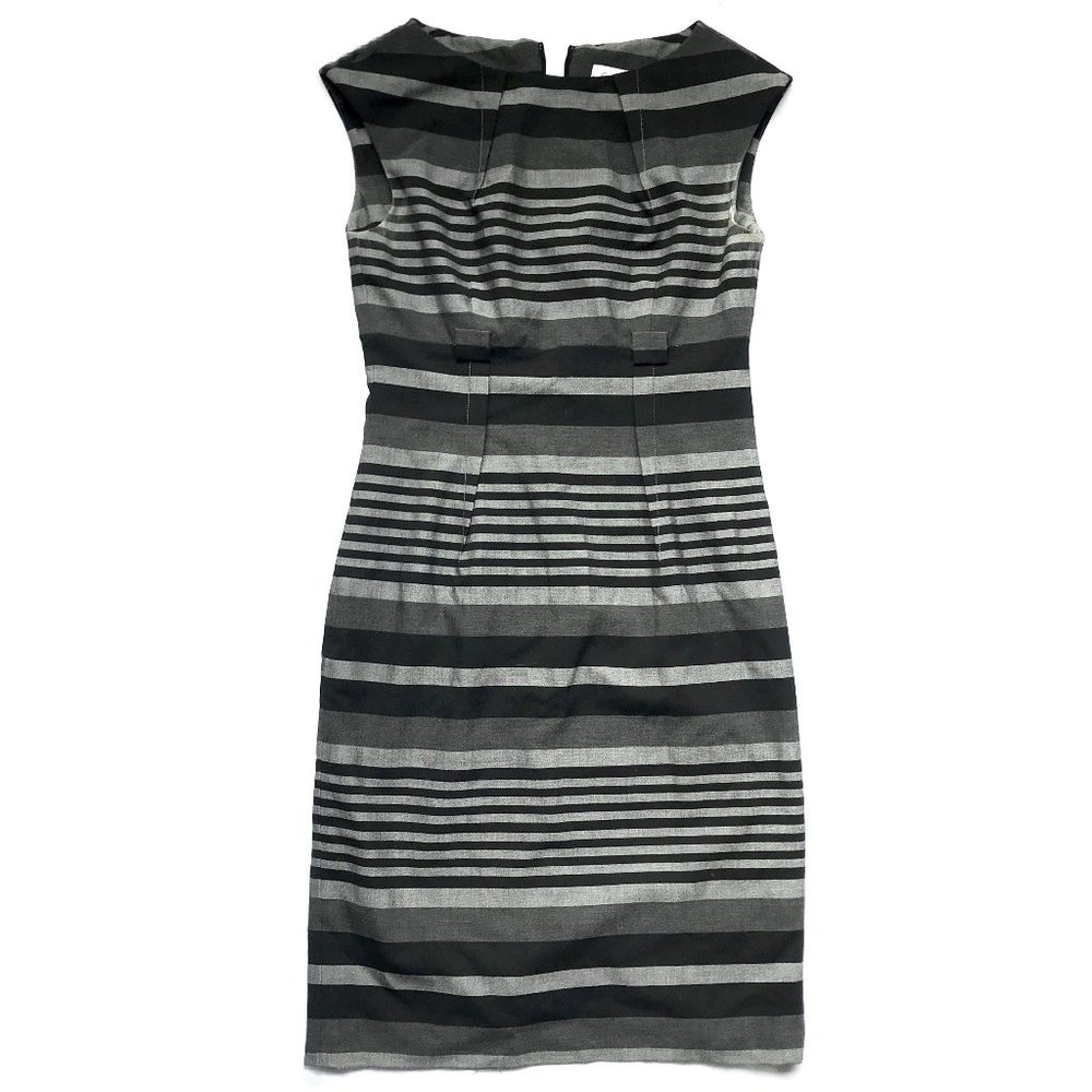 Calvin Klein black grey striped professional dress
